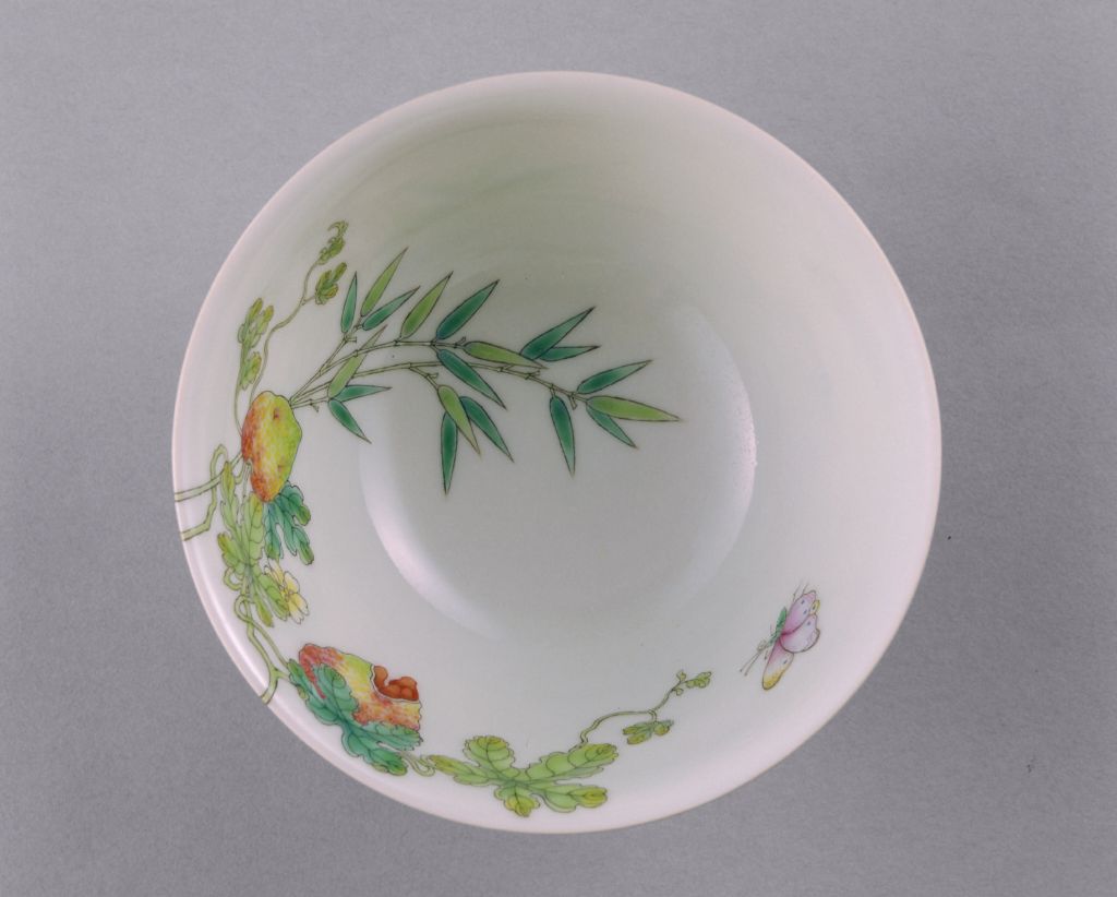 图片[2]-Pink color bowl with melon pattern-China Archive